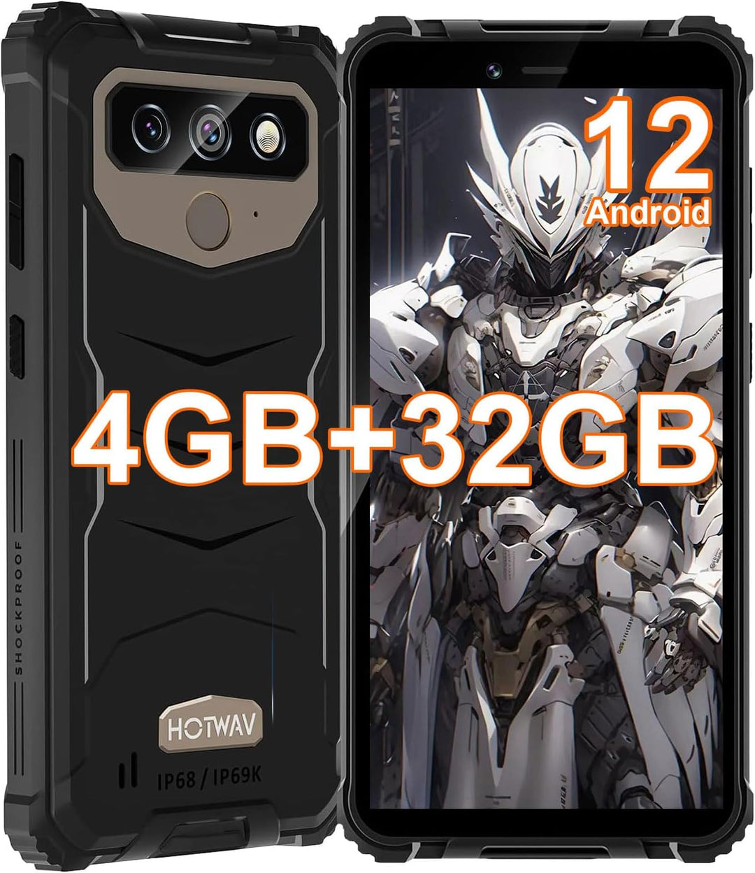 HOTWAV T5 Pro Telephone Portable Incassable, 4Go+32Go-512Go Extensible,Android 13, 7500 mAh, Écran 6