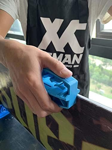 XCMAN Komplettes Ski-/Snowboard-Pflegeset für Seitenkanten/Ski, Winkelwerkzeug + Gummi-Stein + PTEX-
