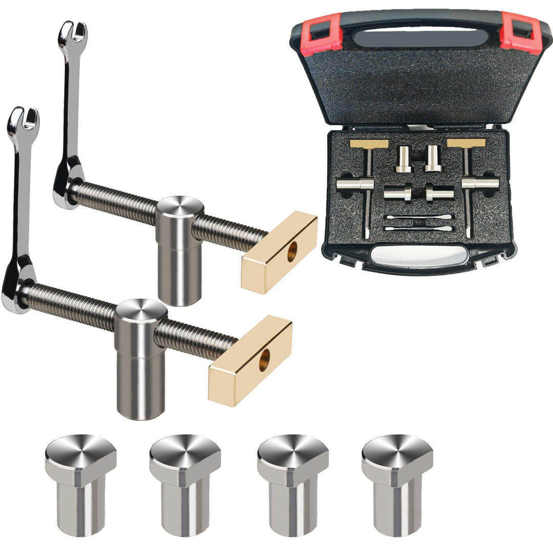 2pcs Tischklemmen (20mm), Schraubenschlüssel-Hundeklemmen-Holzbearbeitungswerkzeug mit 4 Bench Dogs,
