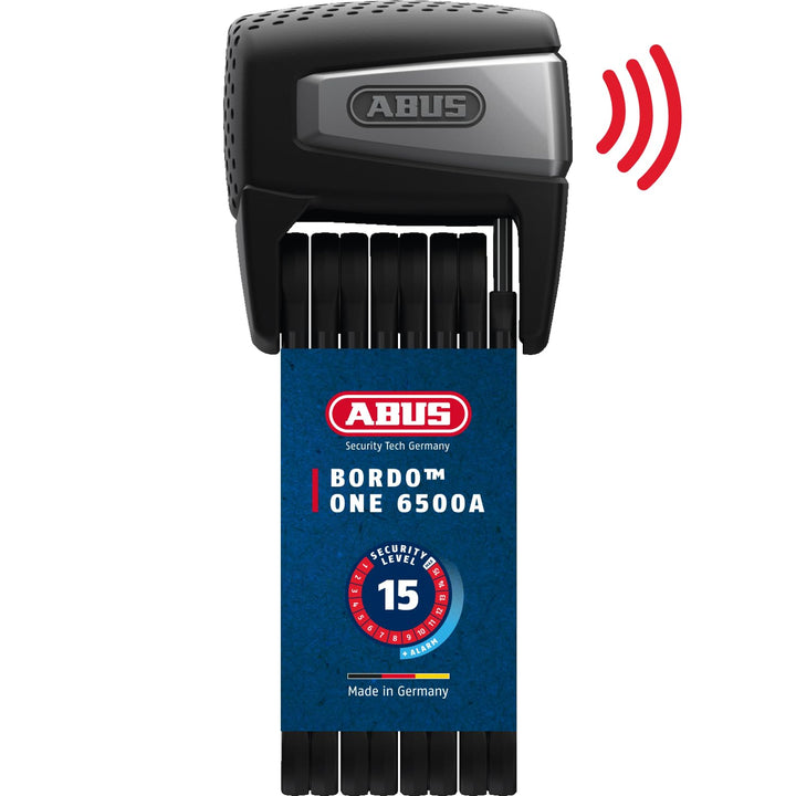 ABUS Faltschloss BORDO One™ 6500A - Smartes Fahrradschloss mit Alarm - schlüsselloses Öffnen per Sma