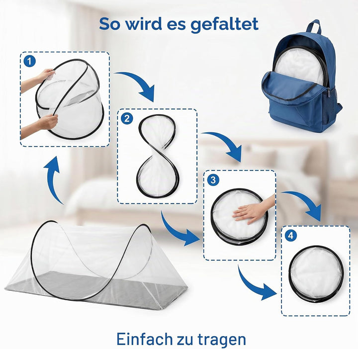 Faltbares Moskito Netz Ultra Leicht Pop Up Moskito Netz Tragbares Camping Zelt für Zuhause Schnelle