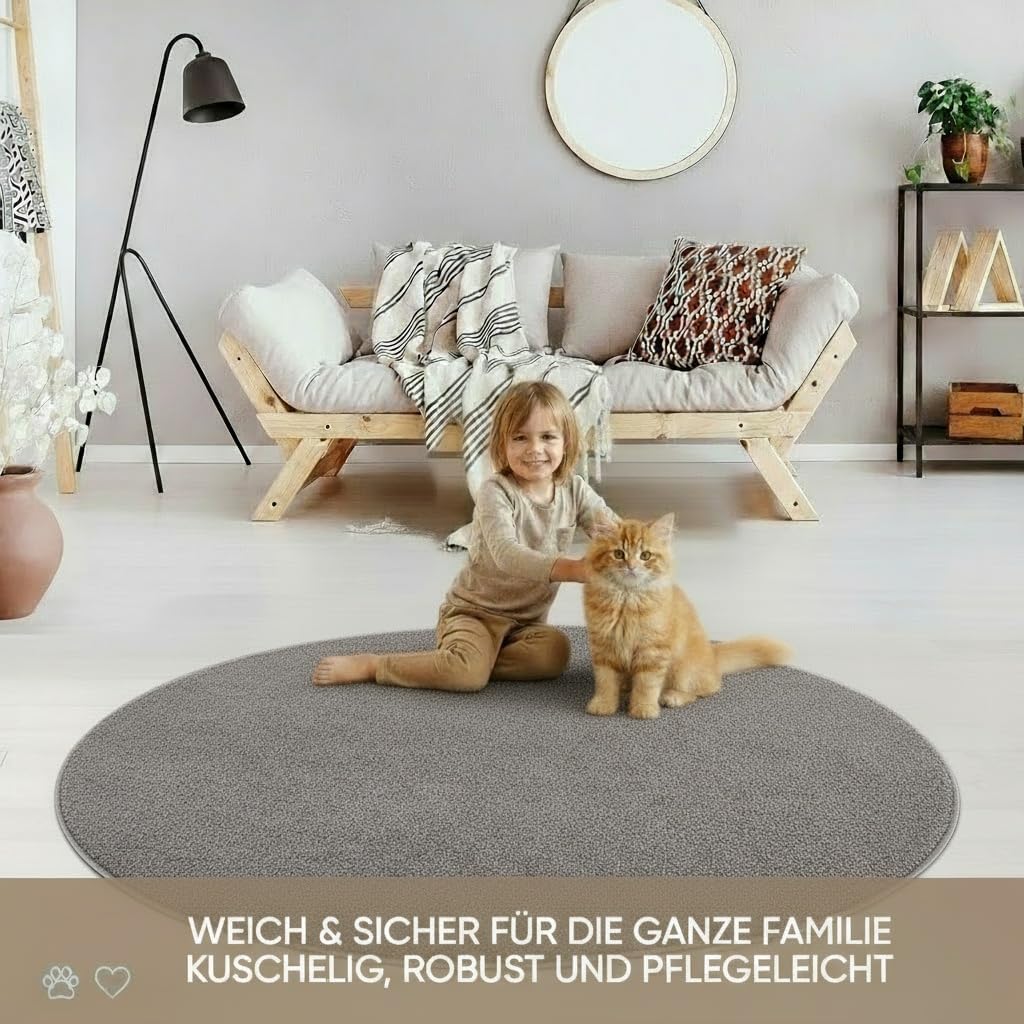 Fashion4Home Teppich Wohnzimmer – Einfarbig Teppich, Uni Teppich fürs Kinderzimmer, Schlafzimmer, Ar