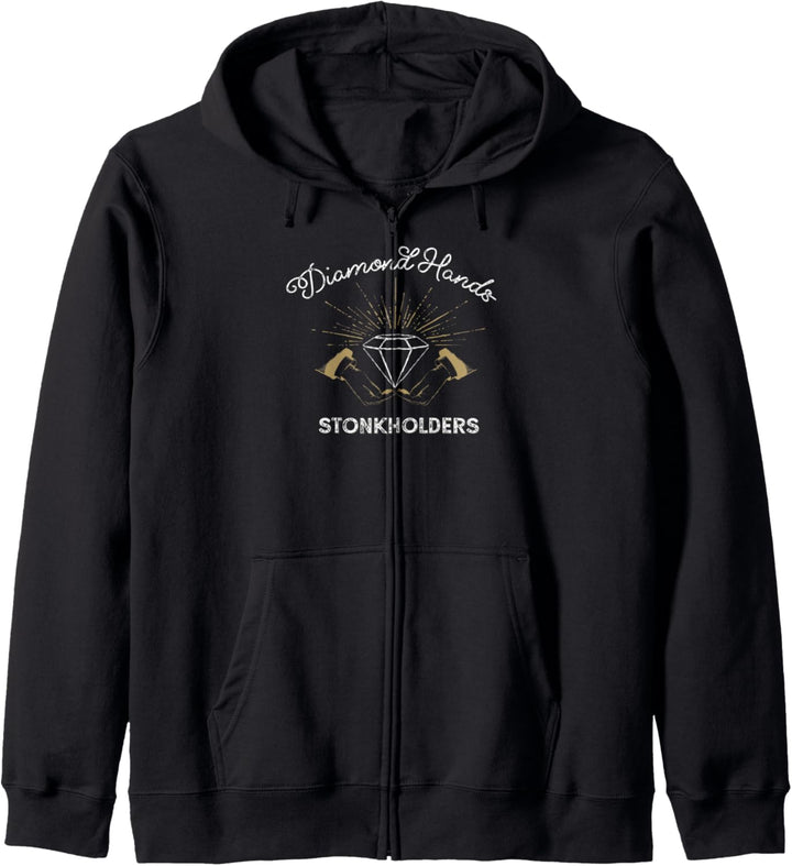 Retro Diamond Hands Stonkholders - Stock Short Squeeze Kapuzenjacke