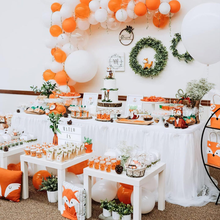 HBBMAGIC Weiss Tüll Tischrock, Single Langer Tüll Tischrock für Hochzeitsfeier Babyparty Brial Showe