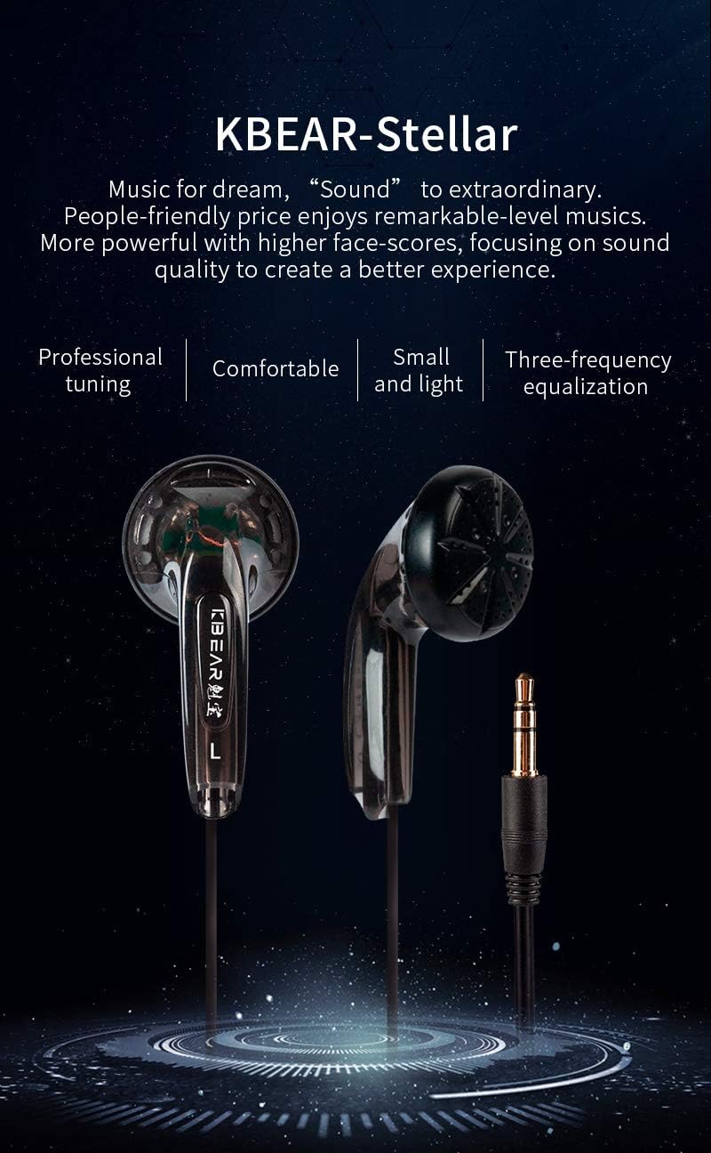 5 Paare YINYOO KBEAR Stellar Kabelgebundene Kopfhörer, In-Ear-Monitor Kopfhörer, IEM Ohrhörer Geräus