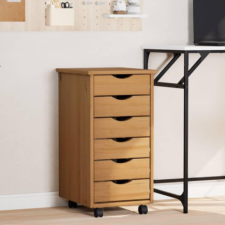 vidaXL Rollschrank, Rollcontainer mit 6 Schubladen, Kommode Schubladenschrank mit Rollen, Büroschran