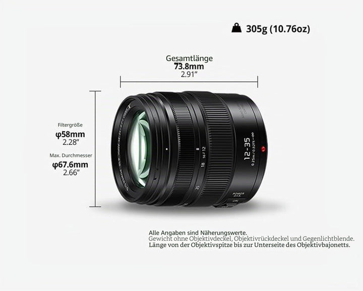 Panasonic H-HSA12035E Lumix G Vario 12-35 mm/ F2.8 ASPH./Power O.I.S. schwarz Single, Single