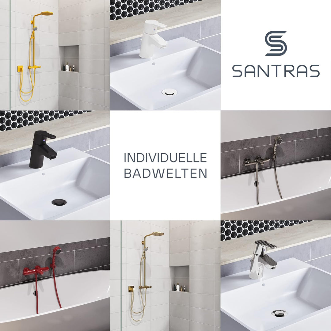 SANTRAS® Duschschlauch PREMIUM Bronze 1,50 m mit Durchflussbegrenzer – Besonders flexibler Brausesch
