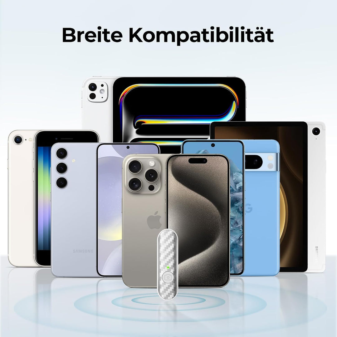 ATUMTEK Bluetooth-Fernauslöser, Design in Carbonfaser, Wiederaufladbare Kamera-Fernbedienung für iOS