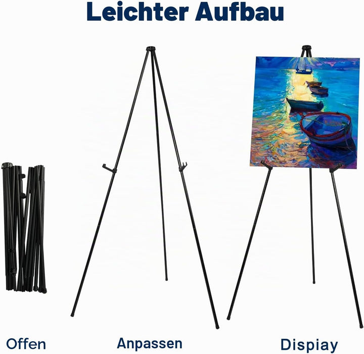Staffelei 168cm Schwarz Metall Poster Staffelei Ständer Verstellbare Künstler Boden Staffeleien Stat