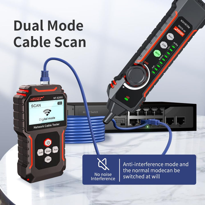 NOYAFA NF-8209S Upgrade Advanced Network Cable Tester mit PoE, Kabellängentest, Port blinken, Multif