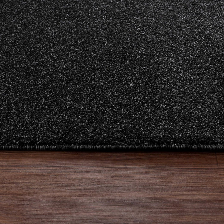 Wohnzimmer Teppich - Dichter Kurzflor, Einfarbig, Modern, Robust, Rechteckig und Rund - Anthrazit, 2