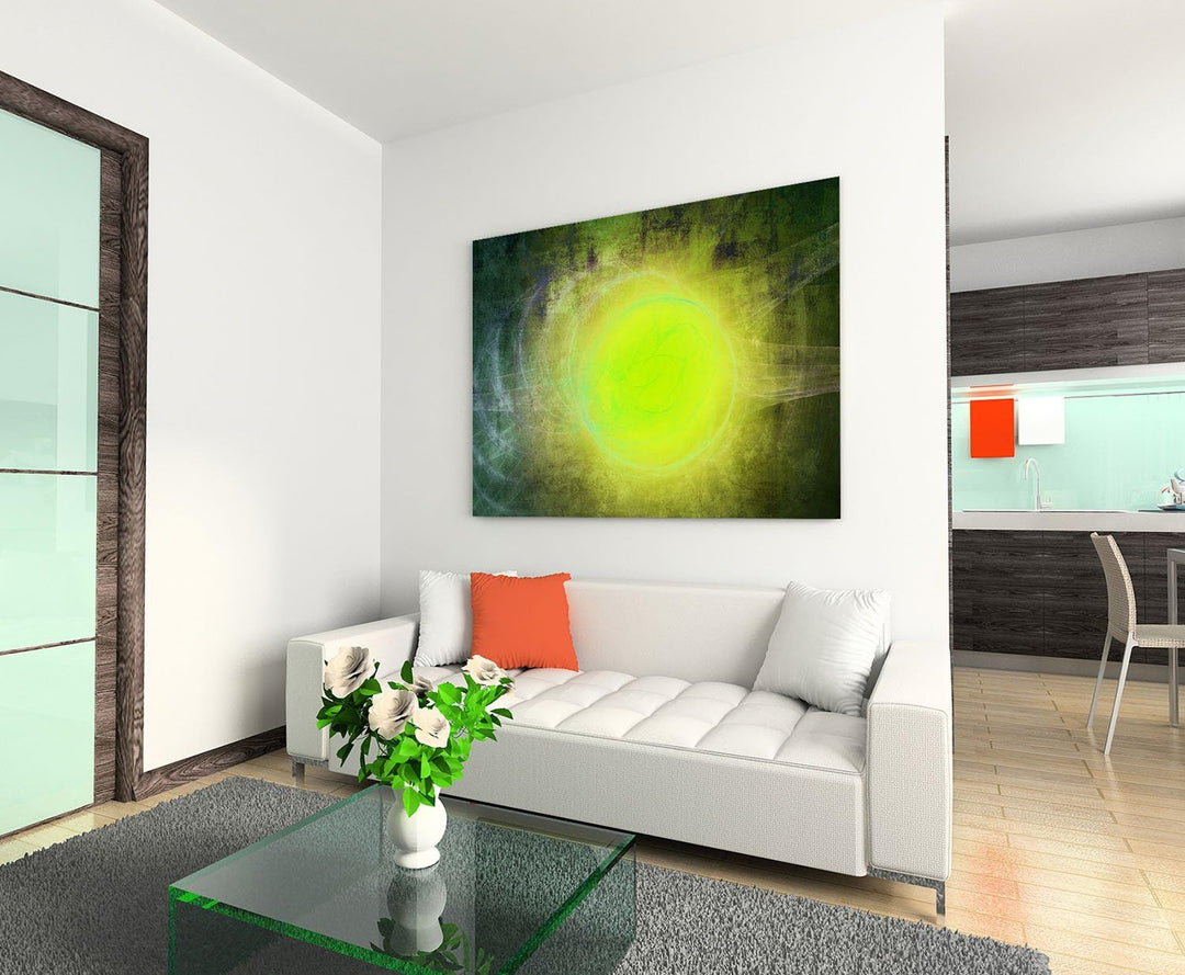 Paul Sinus Art 60x80cm Abstrakt044_Leinwandbild Grüne Invasion Abstrakte Kunst Kunstdruck auf Leinwa