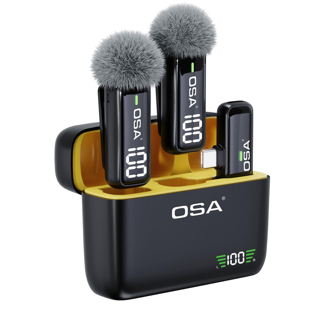 OSA Lavalier Mikrofon Kabellos Handy für iPhone, Professionelles Wireless Mikrofon Plug-Play Kabello