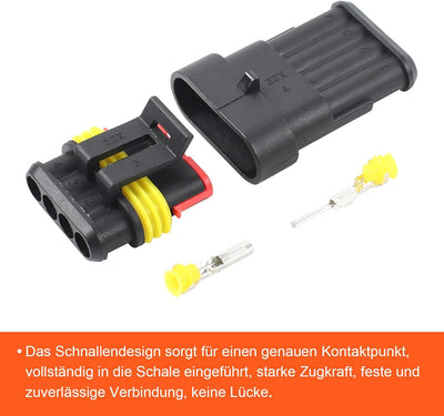 Easyhomie 708 Stück Wasserdichte KFZ Kabel Steckverbinder, 1/2/3/4/5/6 Polig Stecker, Schnellverbind