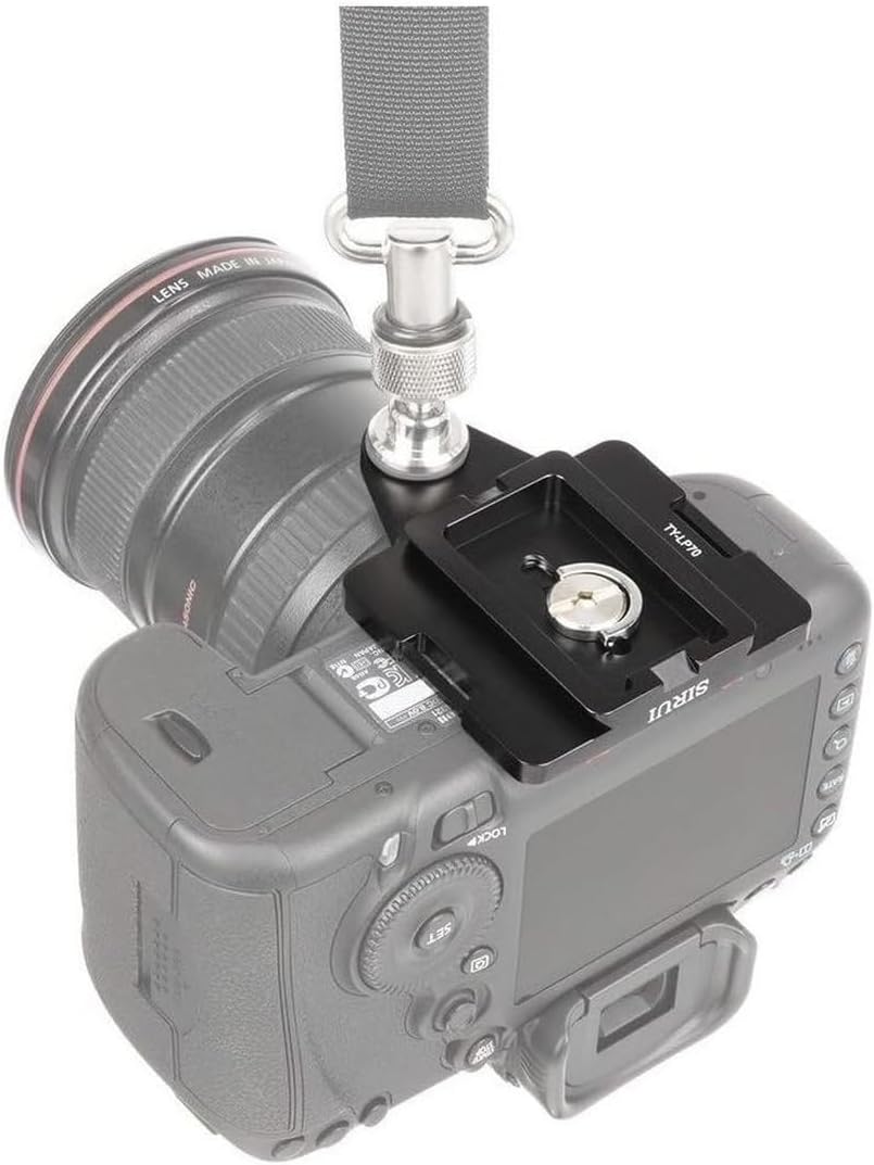 Sirui TY-LP70 Kameraplatte mit Gewinde für Kameragurtschraube (gummiert) schwarz, TY-LP70