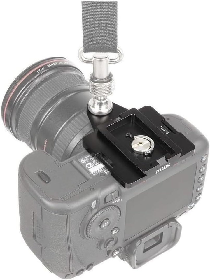 Sirui TY-LP70 Kameraplatte mit Gewinde für Kameragurtschraube (gummiert) schwarz, TY-LP70