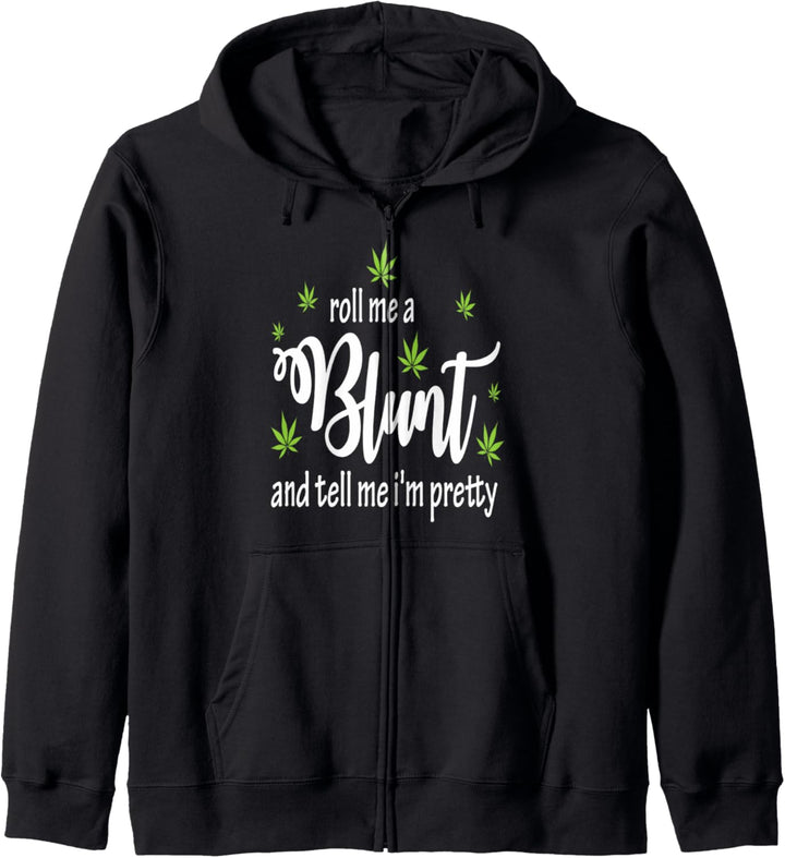Marihuana Blatt Lustig Hochkommen Grunge Kapuzenjacke