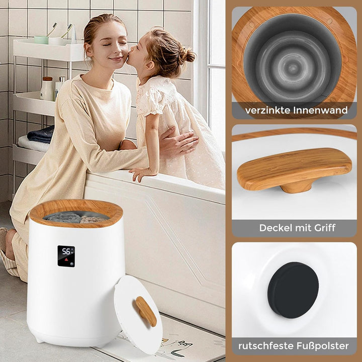 COSTWAY 18L Handtuchwärmer Eimer, Deckenwärmer mit LED-Anzeige & automatischer Abschaltung, tragbare