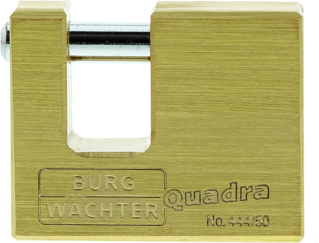 Burg-Wächter Vorhängeschloss, 7 mm Bügelstärke, Kneifschutz, 2 Schlüssel, Quadra 444 50 SB