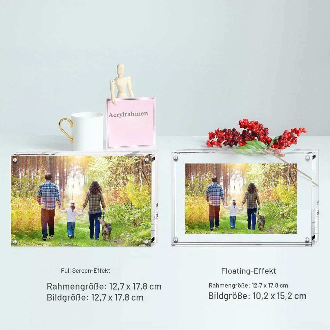 Boxalls Bilderrahmen 13 x 18 cm(5 x 7 inch)-2er Set, Acryl Magnetischer Fotorahmen, Doppelseitiges R