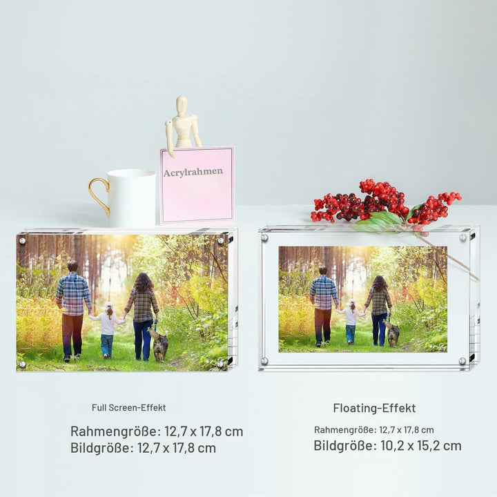 Boxalls Bilderrahmen 13 x 18 cm(5 x 7 inch)-2er Set, Acryl Magnetischer Fotorahmen, Doppelseitiges R