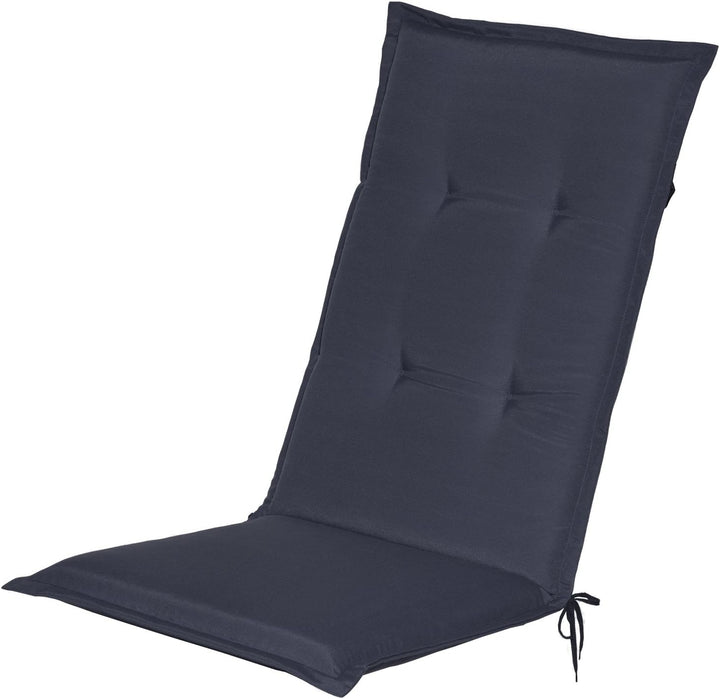 Beautissu 2er Set Gartenstuhlauflage 120x50x6 cm Loft HL Dunkelblau – Hochlehner Polster Auflage, Si