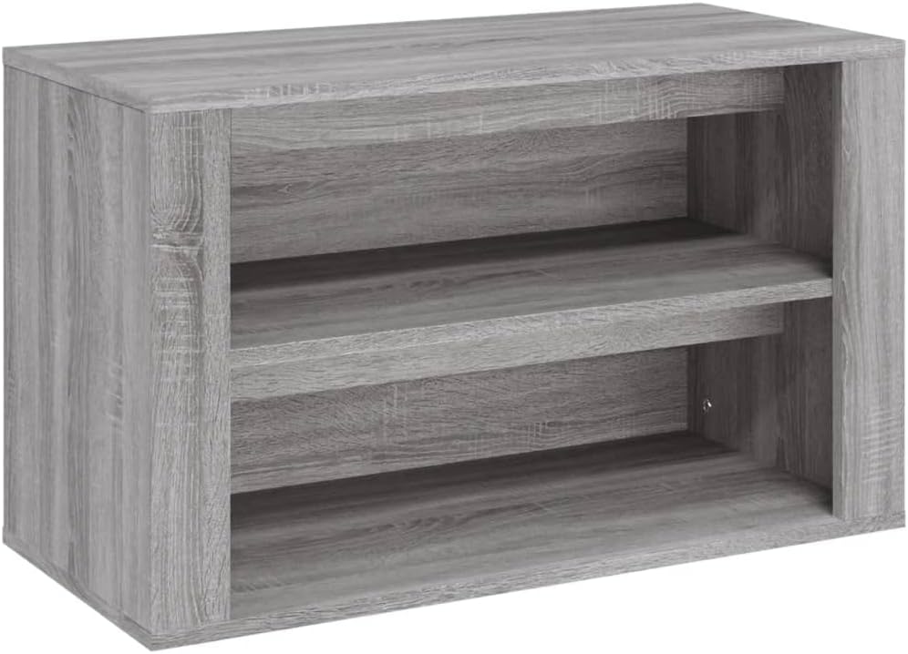 Schuhregal Grau Sonoma 75x35x45 cm Holzwerkstoff Schuhorganizer Schuhaufbewahrung Schuhschrank Holz