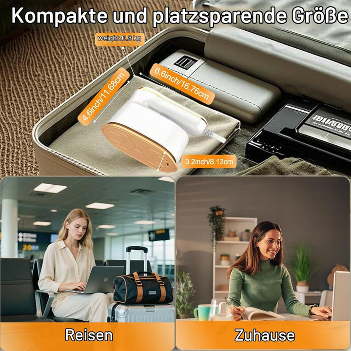 Steamer Dampfglätter &amp; Bügeleisen 2-in-1 Trockene &amp; Nassanwendung, 3 Dampfstufen, 120ml Wassertank –