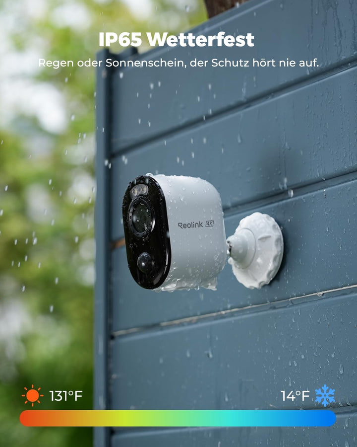 Reolink 2K 4MP Akku Überwachungskamera Aussen mit Personen-/Fahrzeugerkennung, 2,4/5GHz WLAN Batteri