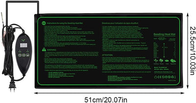 CJBIN Heizmatte Pflanzen mit Thermostat, Digitales Heizmatte Gewächshaus, 20*10in Wasserdichte Zeitg