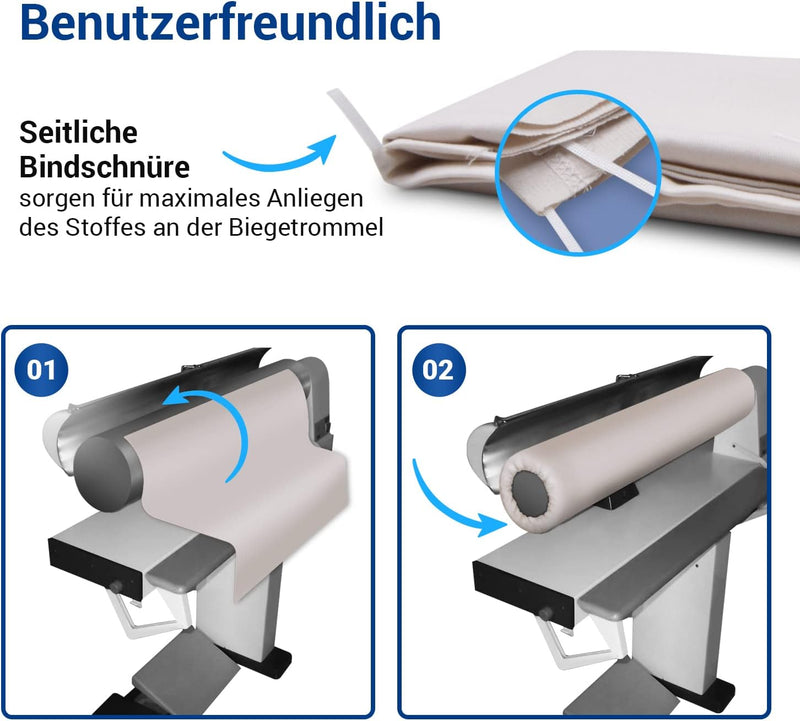 VIOKS Walzenbezug für Mangel Bügelmaschine, Mangelbezug 85cm für Automatische Bügelmaschine Walzenbe