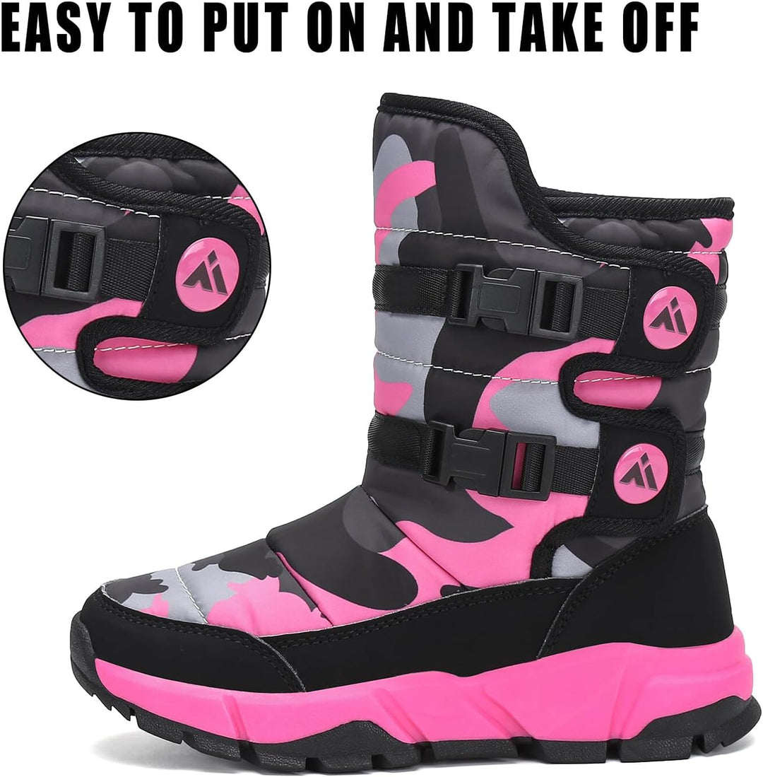 Kinder Winterstiefel Jungen Schneestiefel Mädchen Warm Gefütterte Rutschfeste Winter Snowboots Outdo