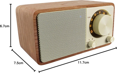 Sangean WR-7 tragbares Desktop-Radio (FM-RDS-Tuner, Bluetooth, AUX-In, integrierter Lautsprecher, Ak
