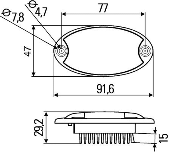 HELLA - Innenraumleuchte - Mini OvalLED VESTA5 - LED - 12V - 1.2W - LED - Einbau - Lichtscheibenfarb