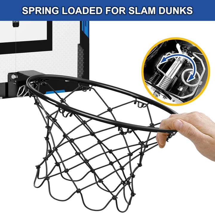 HYES 24" x 16" Grosser Basketballkorb Indoor für Kinder, Basketball Korb mit Stabiler Backboards, 2