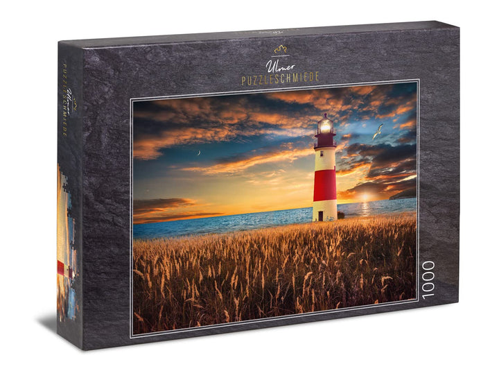 Ulmer Puzzleschmiede - Puzzle „Horizont“ - Klassisches 1000 Teile mit Leuchtturm am Meer - Das Licht