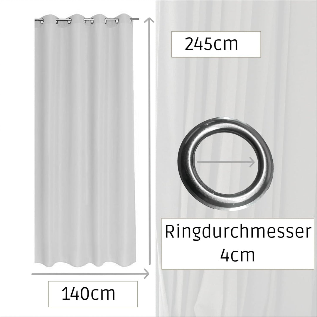 Cleanlevel EST 2016 Verdunklungsvorhang mit Ösen 140cm x 245cm Vorhang Blickdicht Thermo Gardine Wär