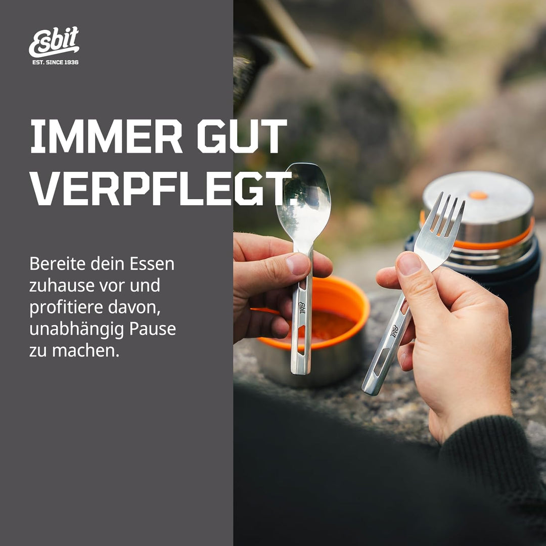 Esbit Thermobehälter Classic für Speisen - Warmhaltebehälter 750 ml in Schwarz - aus Edelstahl für w