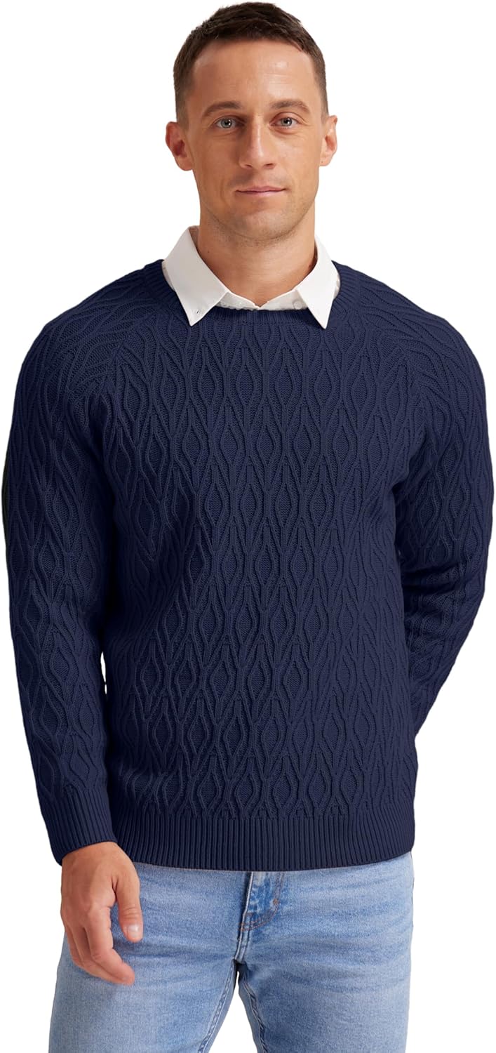Sailwind Herren Strickpullover Zopfstrick Rundhalsausschnitt Warm Langarmpullover Herren Tops Winter