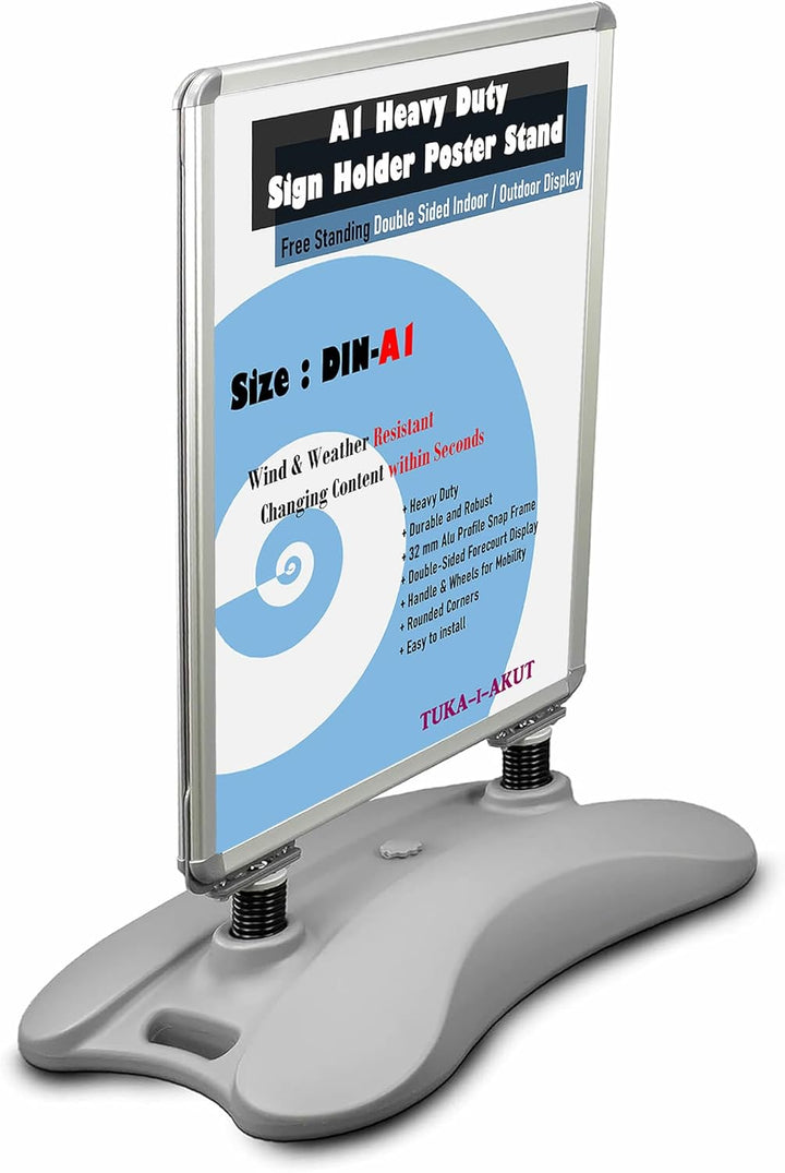 TUKA-i-AKUT A1 Kundenstopper Plakatständer Wind-Sign Beidseitig für 2 Plakate, Werbeaufsteller Mobil