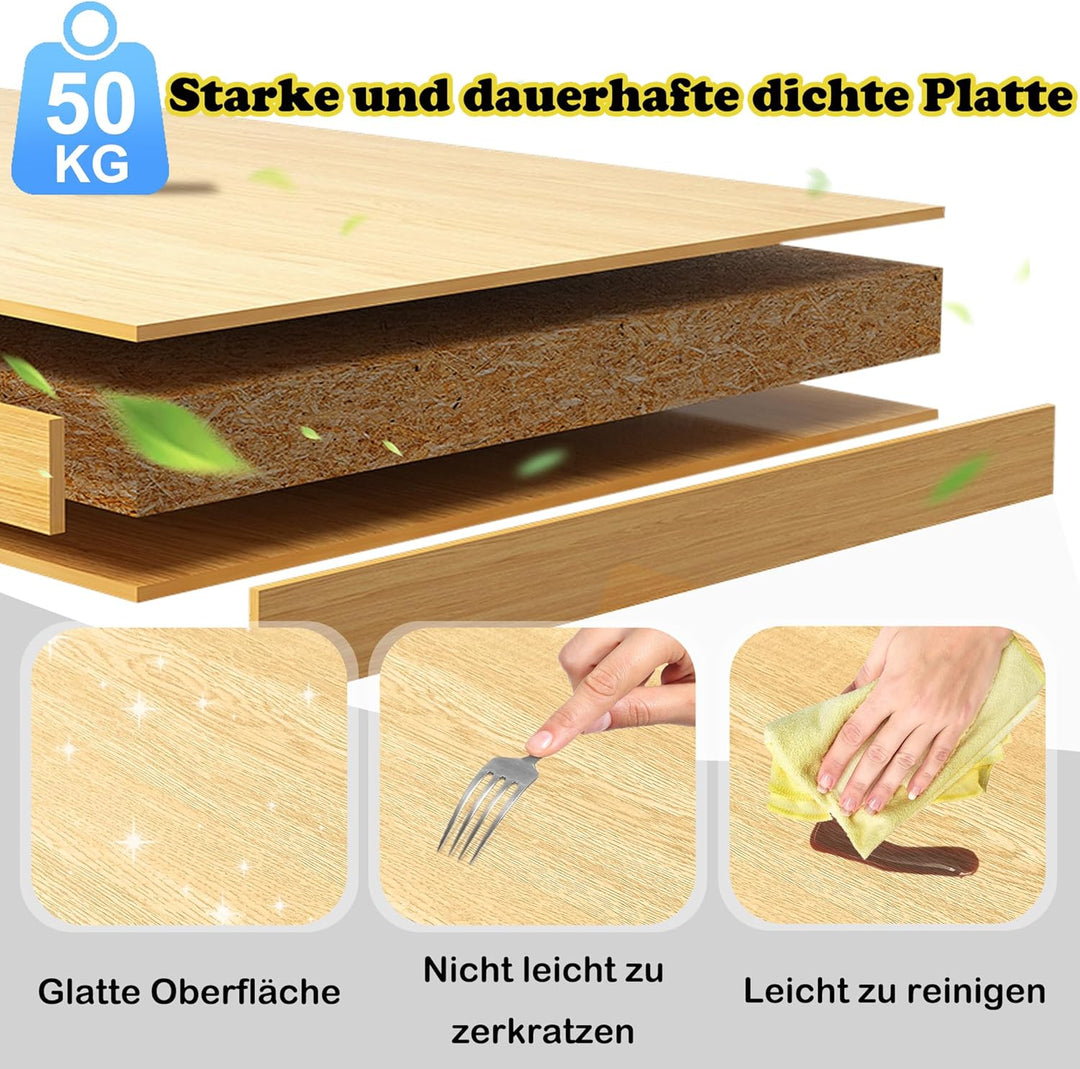 HENGMEI Küchenwagen, Kücheninsel Küchen Wagen mit Rollen, 1 Schubladen, 2 Ebenen Schrank, mit Handtu