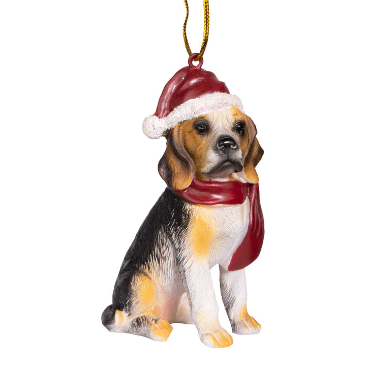 Design Toscano Beagle Festlicher Hund Weihnachtsbaumornament Weihnachtsdeko, Polyresin, vollfarbe, 8