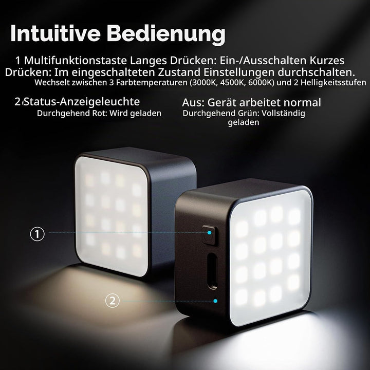 SMALLRIG Magnetische Mini-LED-Videoleuchte für Action-Kameras