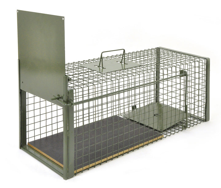 KrapTrap® Marderfalle Tierfalle Lebendfalle Katzenfalle 75 x 29 x 28 cm mit Holzboden
