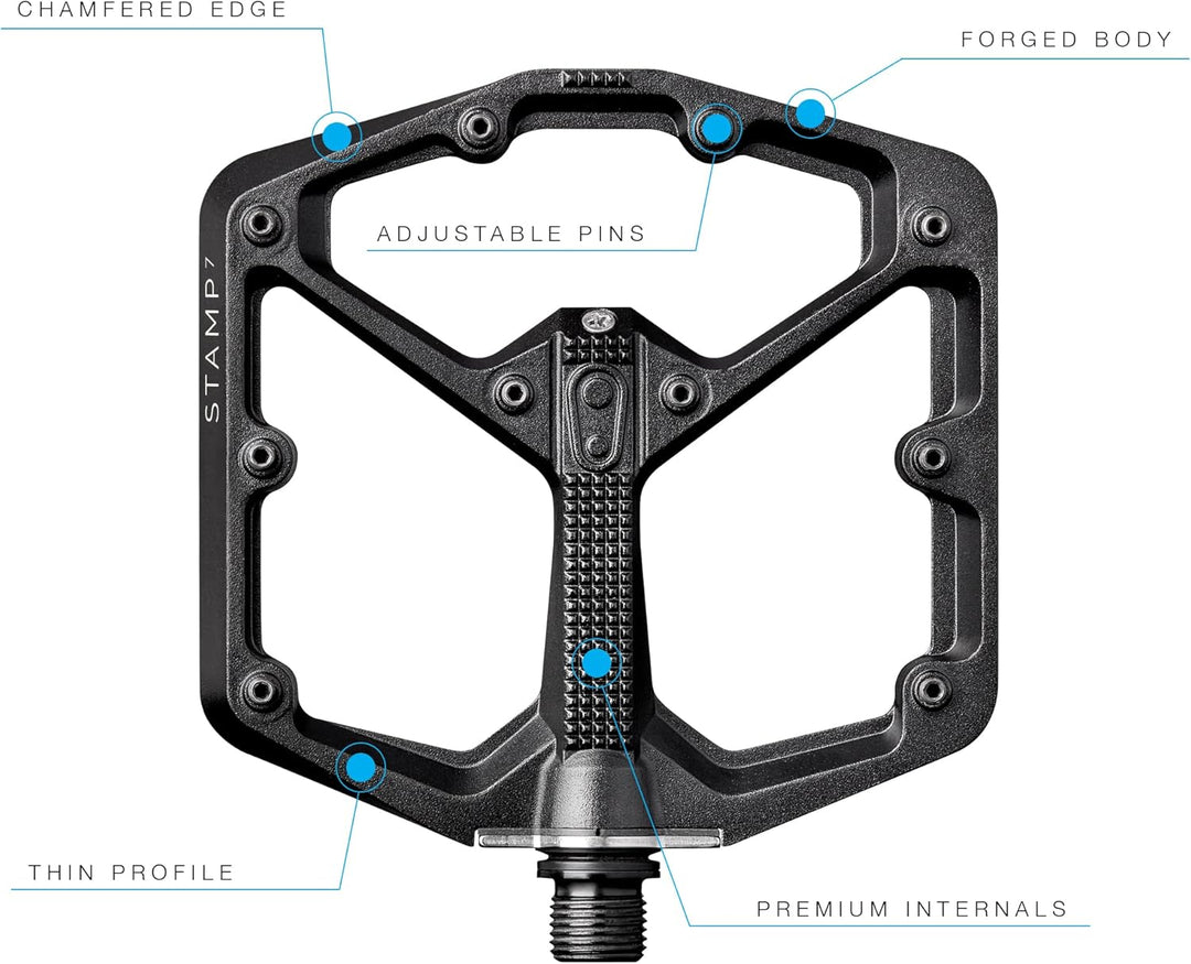 Crankbrothers Stamp Flat BMX/MTB Fahrradpedal – Plattform-Fahrradpedal, minimales Profil, Verstellba