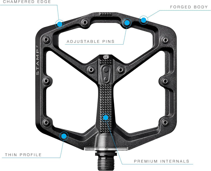 Crankbrothers Stamp Flat BMX/MTB Fahrradpedal – Plattform-Fahrradpedal, minimales Profil, Verstellba