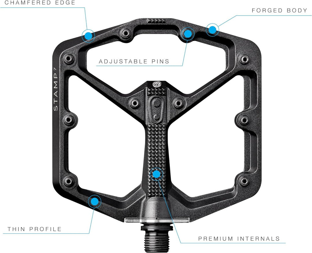 Crankbrothers Stamp Flat BMX/MTB Fahrradpedal – Plattform-Fahrradpedal, minimales Profil, Verstellba