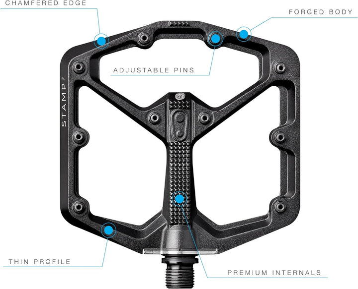 Crankbrothers Stamp Flat BMX/MTB Fahrradpedal – Plattform-Fahrradpedal, minimales Profil, Verstellba