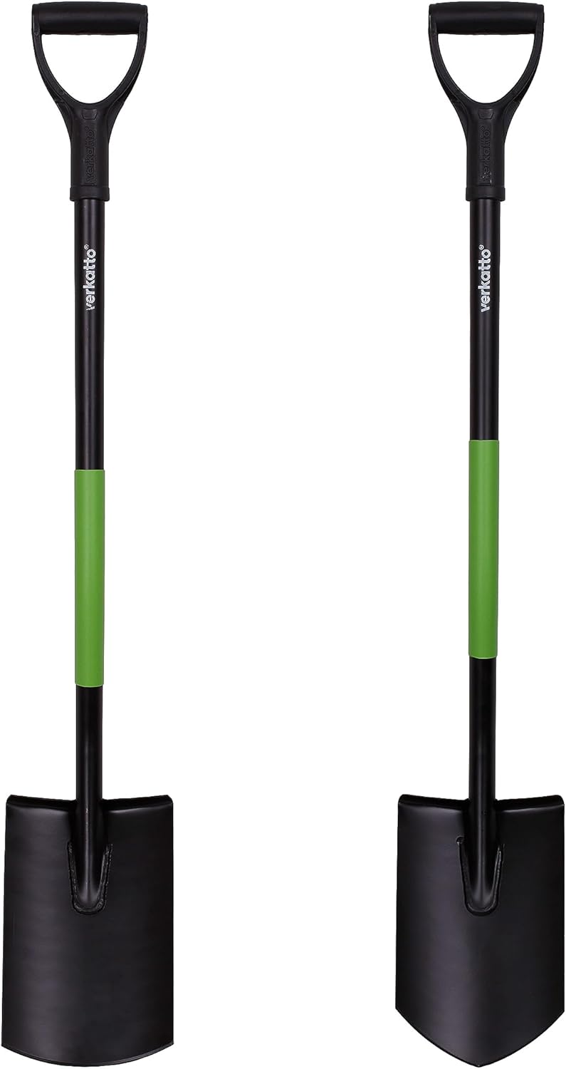 Ergonomic Spitzspaten aus Gehärtetem Stahl - 110 cm - Gärtnerspaten mit Ergonomischem Stiel und D-Gr